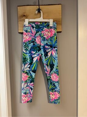 🌴 Lilly Pulitzer Girls Floral Print Leggings, EUC, size L (8-10)